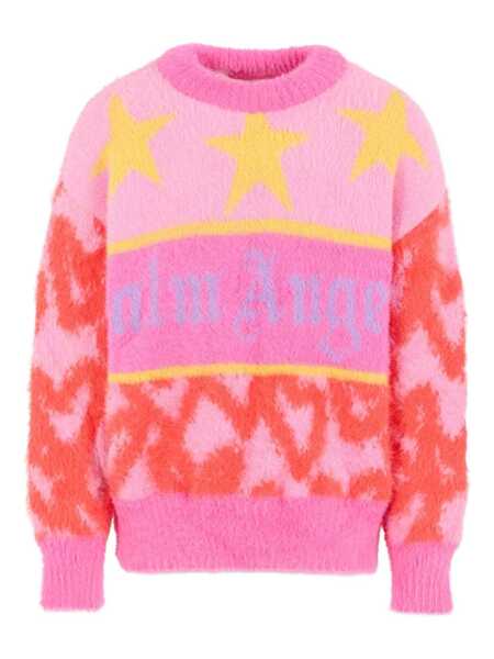 Bluze de trening Palm Angels PA SPRAY HEARTS  KNIT CREW ROSE PINK - L Pink Fete (BM 18878772) 1
