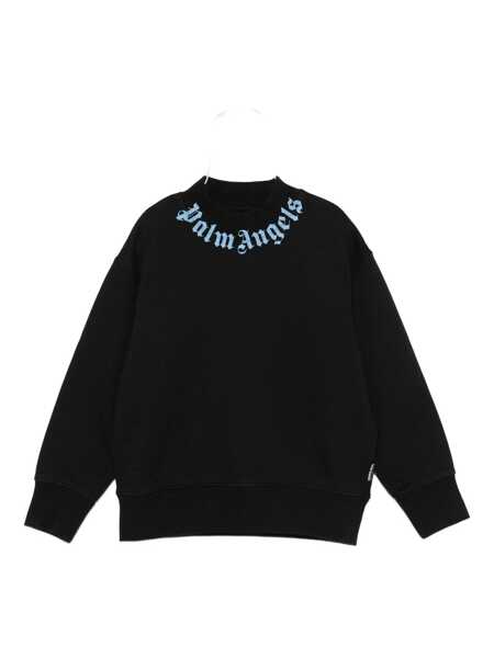 Bluze de trening Palm Angels NECK LOGO REG.CREWNECK BLACK - LIGHT BLU Black   Baieti (BM 18878781) 1