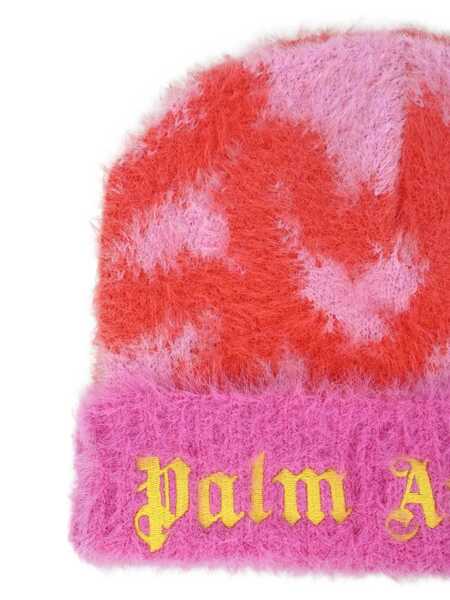 Caciuli Palm Angels PA SPRAY HEARTS KNIT BEANIE ROSE PINK - Pink Fete (BM 18878796) 3