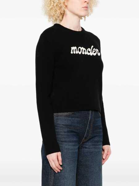 Pulovere Moncler Logo Sweater In Wool And Cashmere BLACK Femei (BM 18885370) 3