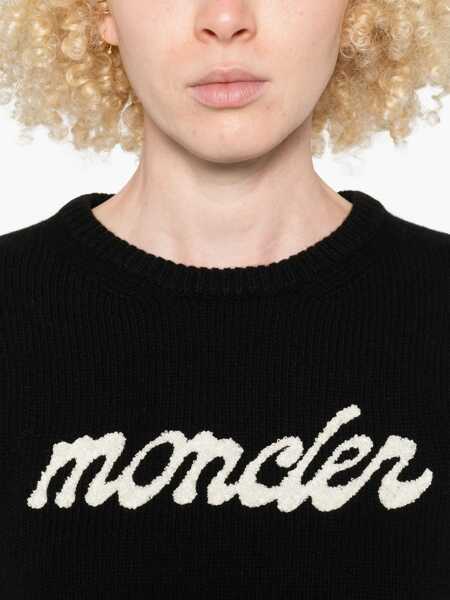Pulovere Moncler Logo Sweater In Wool And Cashmere BLACK Femei (BM 18885370) 5