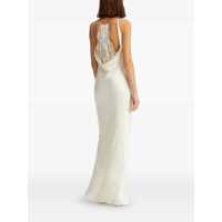 Rochii ROTATE Birger Christensen Dama - Rochii ROTATE Birger Christensen White Maxi Dress With Scowl Neck And Lace Detail On The Rear In Silk Woman WHITE Femei (BM 18885504) - B-mall.ro