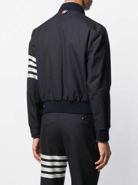 Pulovere Thom Browne Thom Browne Navy Wool Casual Jacket BLUE Barbati (BM 18888927) 4