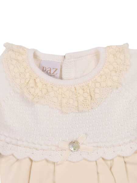 Rochii Paz Rodriguez KNIT NEWBORN DRESS PAZ OI 25-26 Beige Fete (BM 18889983) 3