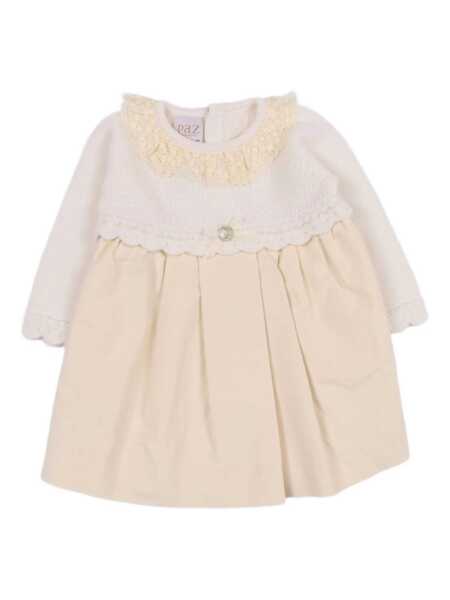 Rochii Paz Rodriguez KNIT NEWBORN DRESS PAZ OI 25-26 Beige Fete (BM 18889983) 1