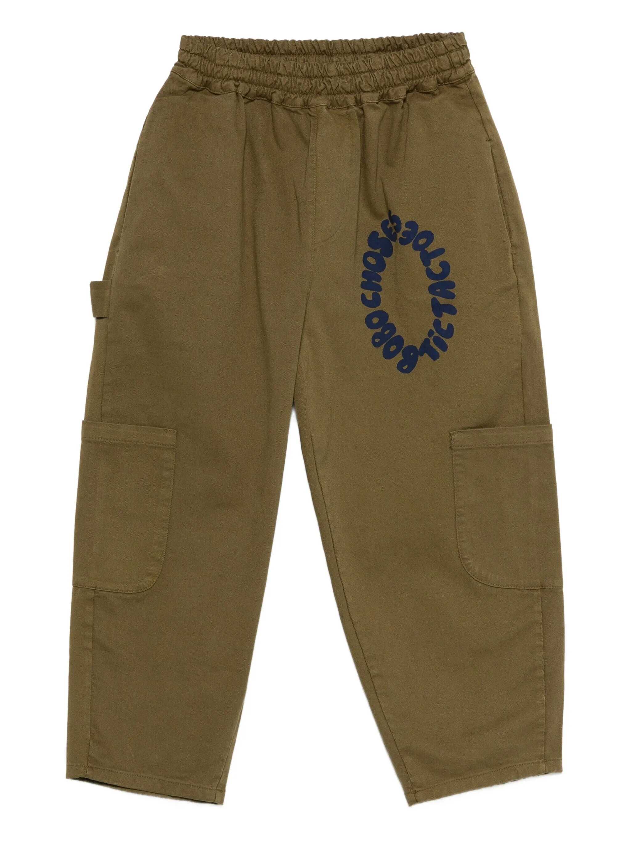 Bobo Choses Tic Tac Toe woven cargo pants, Khaki