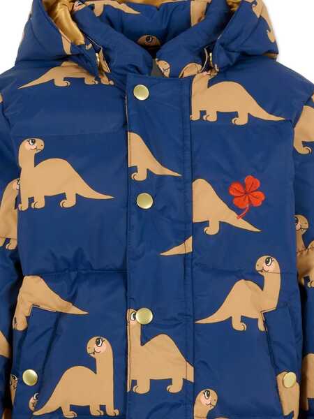 Geci de iarna MINI RODINI Dinos aop hooded puffer Blue Fete (BM 18890139) 3