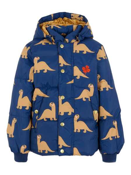 Geci de iarna MINI RODINI Dinos aop hooded puffer Blue Fete (BM 18890139) 1