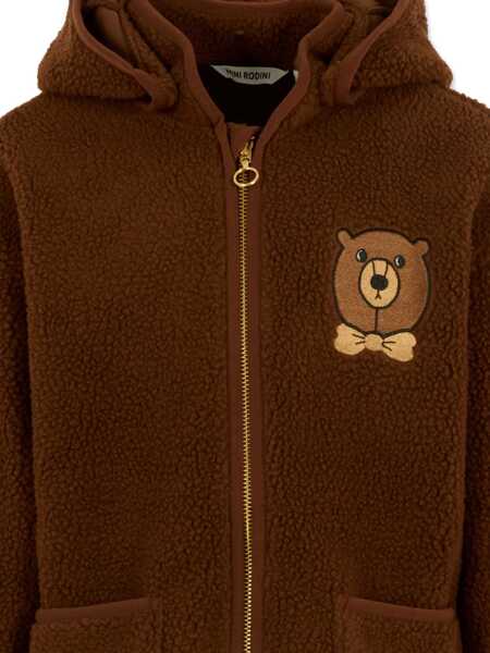 Jachete MINI RODINI Bear emb pile jacket Brown Baieti (BM 18890232) 3
