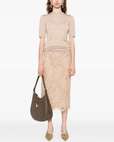 Tricouri Fabiana Filippi Cashmere And Silk Knit T-Shirt BEIGE Femei (BM 18890512) 2