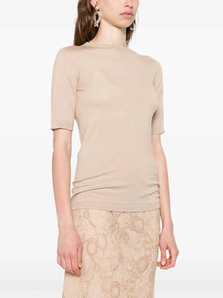 Tricouri Fabiana Filippi Cashmere And Silk Knit T-Shirt BEIGE Femei (BM 18890512) 3