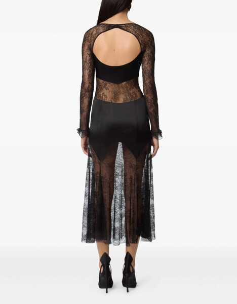 Rochii casual Nina Ricci Long Lace Dress BLACK Femei (BM 18890515) 4