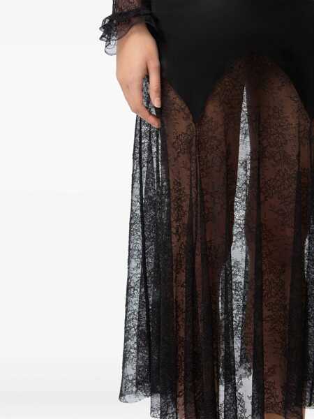 Rochii casual Nina Ricci Long Lace Dress BLACK Femei (BM 18890515) 5