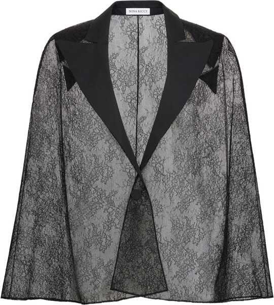 Bluze Nina Ricci Blazer-Inspired Lace Cape BLACK Femei (BM 18890527) 1