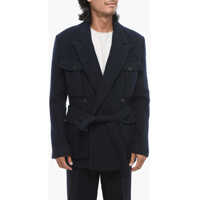 Paltoane Virgin Wool Bishon Double-Breasted Peacoat With Belt Barbati