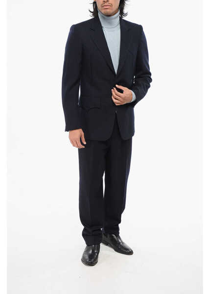 Sacouri Maison Margiela Mm1 Ton Sur Ton Striped Wool Blazer Blue Barbati (BM 18890593) 4