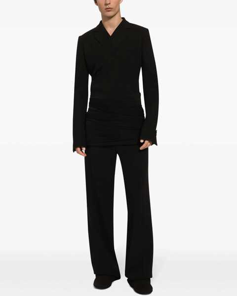Pantaloni eleganti Dolce & Gabbana Straight Leg Virgin Wool Pants With Belt Loops Black Barbati (BM 18890605) 2