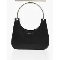 Genti de mana Textured Leather Bag With Metal Embellishment Femei