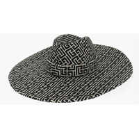 Caciuli Balmain Two-Tone Floppy Hat With All-Over Monogram