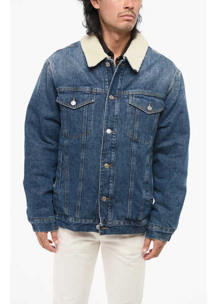 Geci de blugi Isabel Marant Denim Jacket With Sherpa Lining And Collar Blue Barbati (BM 18890632) 1