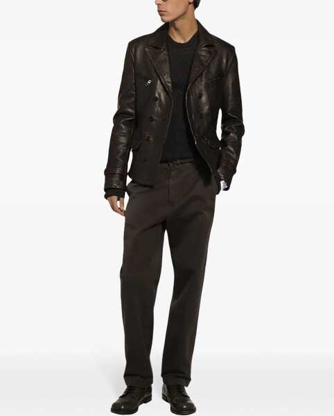 Pantaloni casual Dolce & Gabbana Straight Leg Chino Pants With Belt Loops Brown Barbati (BM 18890650) 3