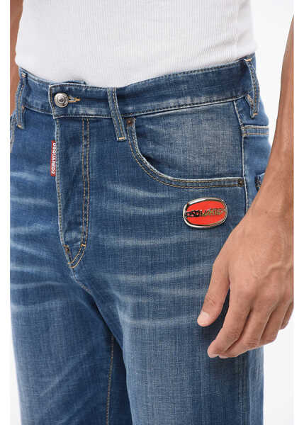 Blugi drepti DSQUARED2 Delav Cotton 642 Fit Denims 19Cm Blue Barbati (BM 18890683) 3