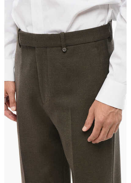 Pantaloni casual Burberry Wool Twill Straight Leg Pants Brown Barbati (BM 18890686) 3