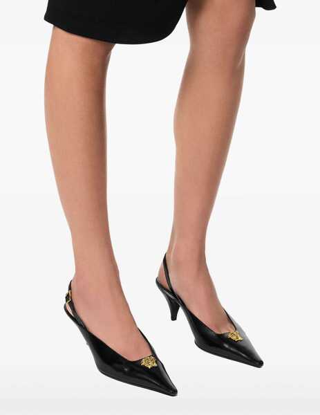 Pantofi cu toc Versace La Medusa slingback Pumps BLACK VERSACE GOLD Femei (BM 18890767) 5