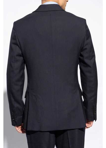 Sacouri AMI ALEXANDRE MATTIUSSI Virgin Wool Side Vents Peak Lapel Double-Breasted Blazer Blue Barbati (BM 18890797) 4