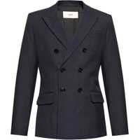 Sacouri Virgin Wool Side Vents Peak Lapel Double-Breasted Blazer Barbati