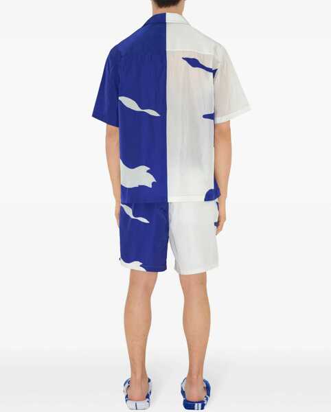 Camasi casual Burberry Two-Tone Nylon Shirt With Breast Pocket Blue Barbati (BM 18890806) 4