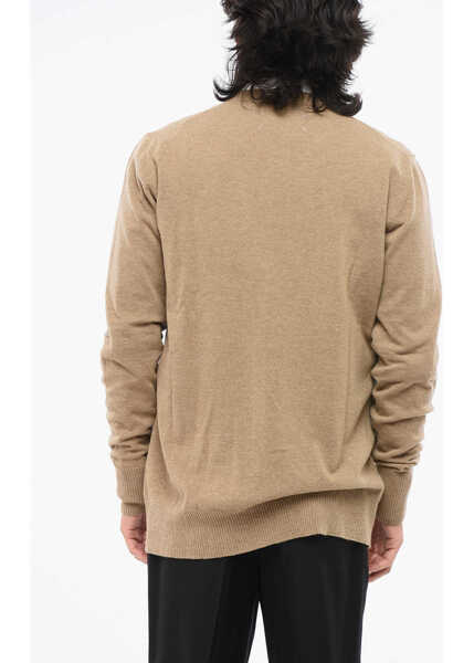 Cardigane Maison Margiela Mm10 V-Neck Wool Cardigan Brown Barbati (BM 18890815) 2