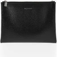Genti de mana Textured Leather Pouch With Double Zip Femei
