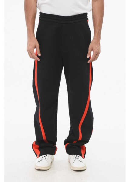 Pantaloni de trening Alexander McQueen Brushed Cotton Joggers With Ankle Zip Black Barbati (BM 18890848) 1