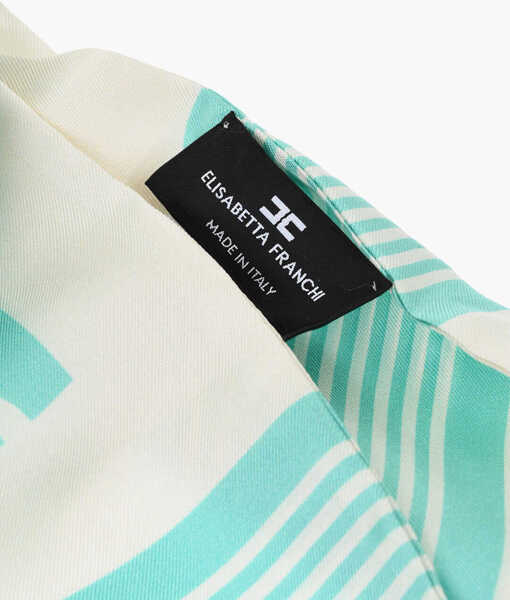 Esarfe Elisabetta Franchi Silk Printed Foulard White Femei (BM 18890860) 3