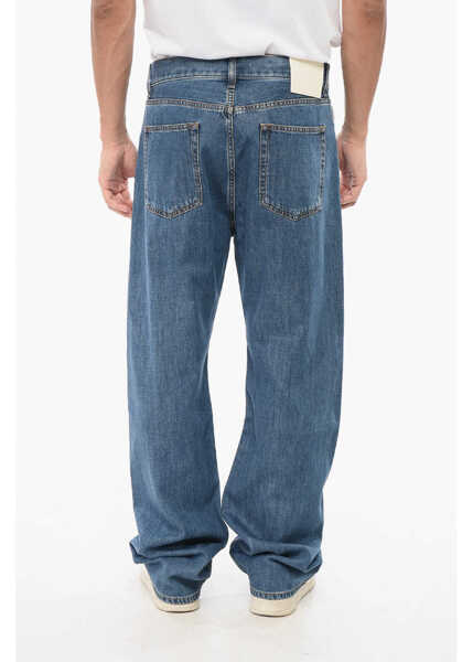 Blugi drepti Valentino Garavani Straight Leg Jeans With Leather Logo Patch 24Cm Blue Barbati (BM 18890872) 2