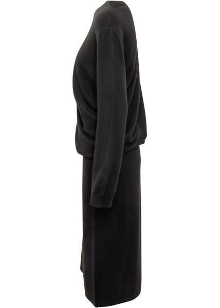 Rochii casual Fabiana Filippi Midi Dress With Gold Detail BLACK Femei (BM 18891247) 3