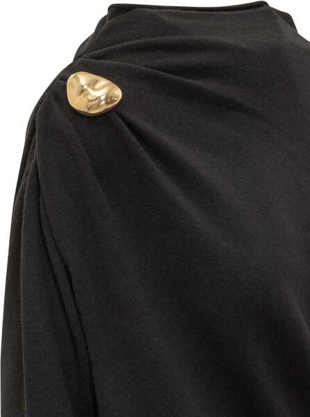 Rochii casual Fabiana Filippi Midi Dress With Gold Detail BLACK Femei (BM 18891247) 4