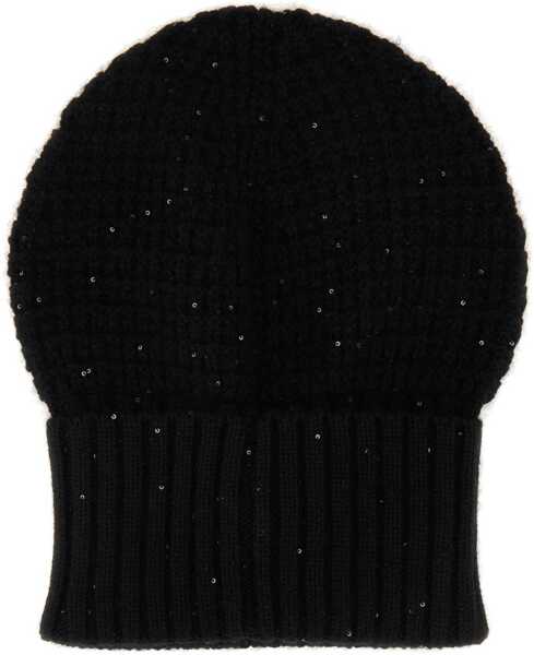 Caciuli Fabiana Filippi Sequined Beanie BLACK Femei (BM 18891292) 2