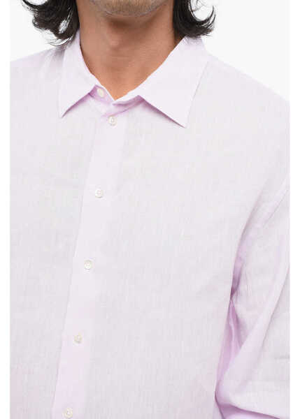 Camasi casual Armani Emporio Linen Spread Collar Shirt Pink Barbati (BM 18891430) 3