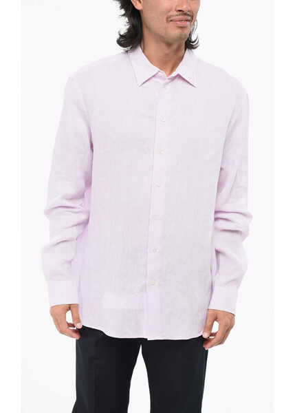 Camasi casual Armani Emporio Linen Spread Collar Shirt Pink Barbati (BM 18891430) 1