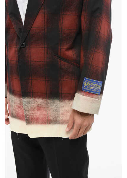 Sacouri Maison Margiela Mm1 Cotton Gradient Effectt 1 Button Blazer With Flap Pocket Black Barbati (BM 18891445) 3