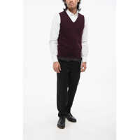 Pulovere Maison Margiela pentru Barbati - Pulovere casual Maison Margiela Mm14 Vintage Effect Wool Vest With Striped Lining Burgundy Barbati (BM 18891469) - B-mall.ro