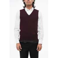 Pulovere casual Mm14 Vintage Effect Wool Vest With Striped Lining Barbati
