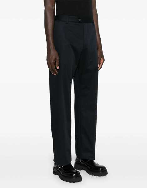 Pantaloni casual Alexander McQueen Cotton Twill Chino Pants With Logoed Detail Blue Barbati (BM 18891475) 3