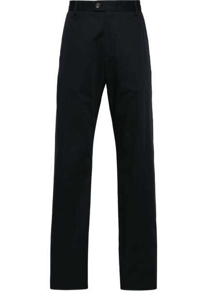 Pantaloni casual Alexander McQueen Cotton Twill Chino Pants With Logoed Detail Blue Barbati (BM 18891475) 1