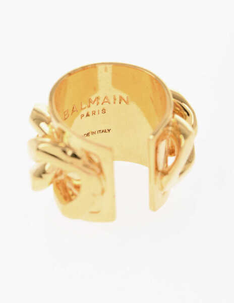 Inele Balmain Golden Effect Brass Ring With Overlapping Chain Gold Femei (BM 18891481) 3