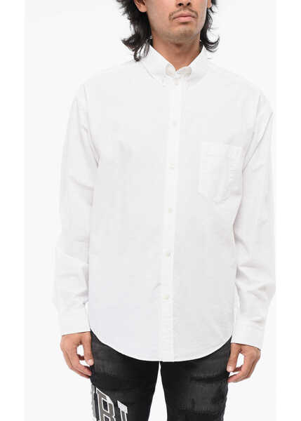Camasi casual Balenciaga Back Printed Button-Down Collar Shirt White Barbati (BM 18891484) 1