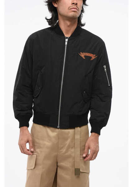 Bomber jacket PACCBET Solid Color Bomber With Back Embroidery Black Barbati (BM 18891490) 1