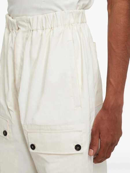 Pantaloni casual Salvatore Ferragamo Coated Linen Cargo Trousers With Elastic Waist Beige Barbati (BM 18891502) 5